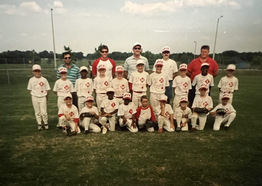 Vintage youth baseball team photo from Coach Rick's coaching days